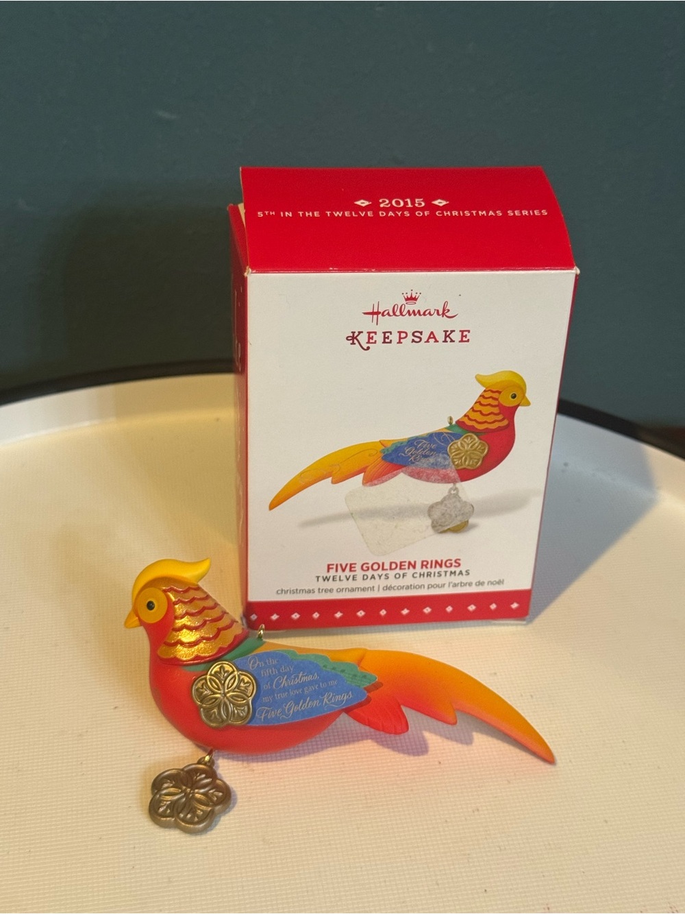 Hallmark Keepsake Five Golden Rings Bird Ornament - 12 Days of Christmas 2015
